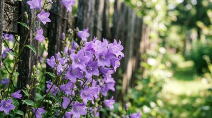 Obraz premium Purple Flowers Blooming in Garden with Natural Background