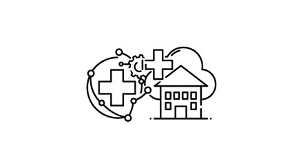 Naklejka premium Medical House Healthcare Symbol Illustration.