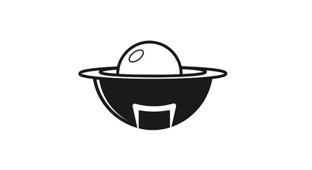 Saturn Planet Icon Black Line Art. © Cetak