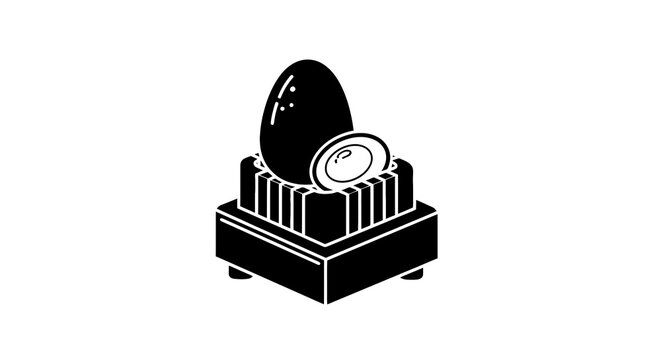 Black and white illustration egg timer.