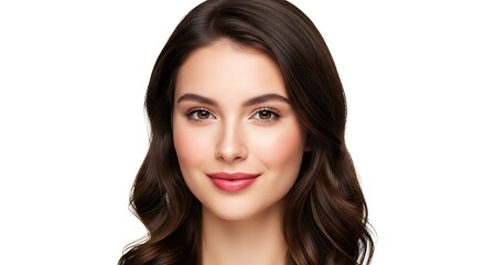 Naklejka premium Beauty woman healthy clean skin beautiful female young model isolated on white