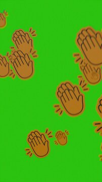 clapping applause emoji floating, on green screen background