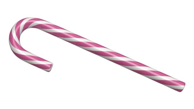 Pink and white candy cane on a white background festive holiday treat