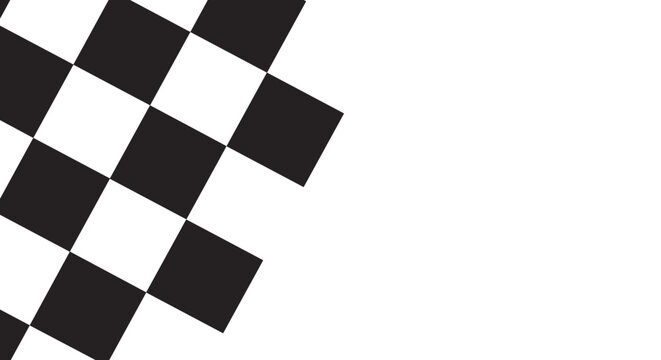 Checkered pattern, racing flag design, black and white squares, geometric background, vector graphic