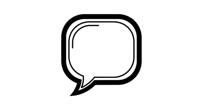 Bold thick bordered square speech bubble illustration.
