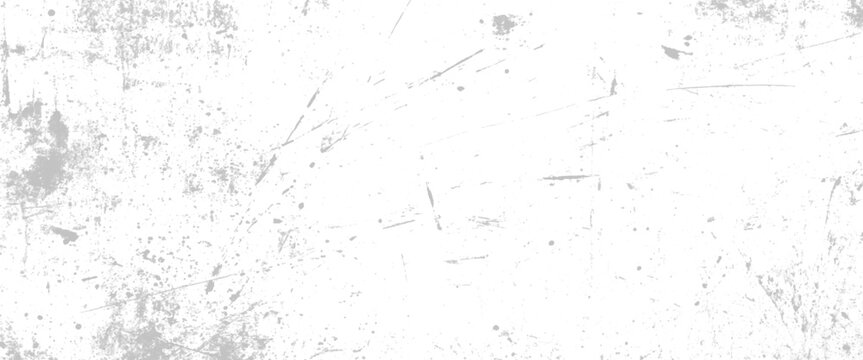 White background with subtle grey distressed texture and scattered speckles and scratches