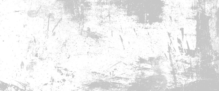 White and grey distressed textured background with grunge effect and abstract splatters