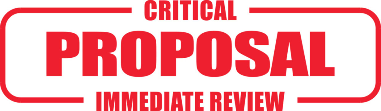 Critical proposal document displayed on office desk with immediate review stamp