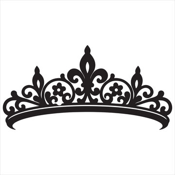 Elegant black floral crown design with intricate patterns