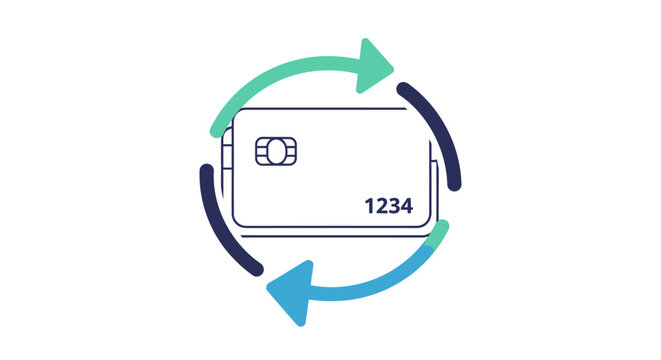 Credit card icon with circular arrows indicating recurring payments