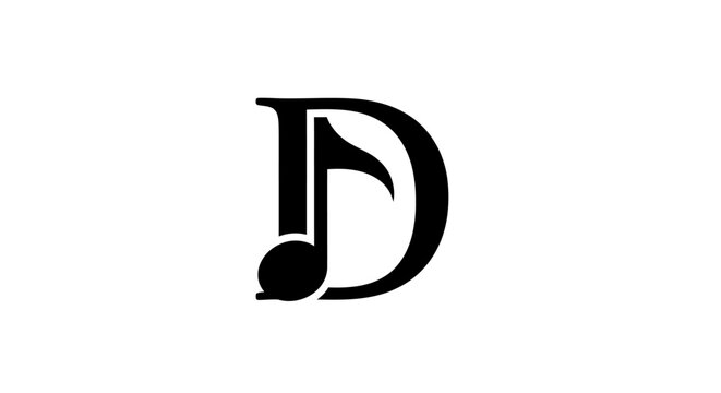 Black musical note icon on plain background, simple design