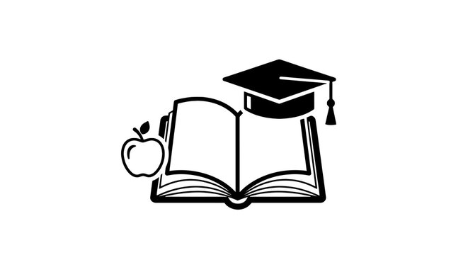 Graduation Cap on Open Book.