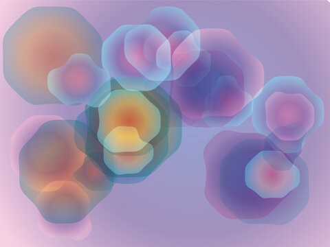 Abstract Translucent Pastel Geometric Bokeh Shapes Background