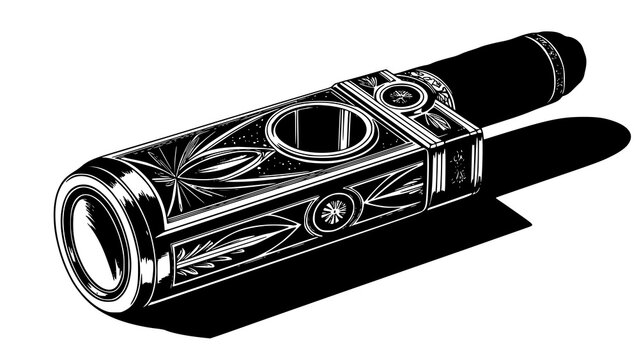 Vintage super 8 camera illustration black and white retro film equipment graphic