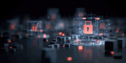 Obraz premium Rapid detection and prevention combine with a firewall and defense to ensure security through layered encryption.