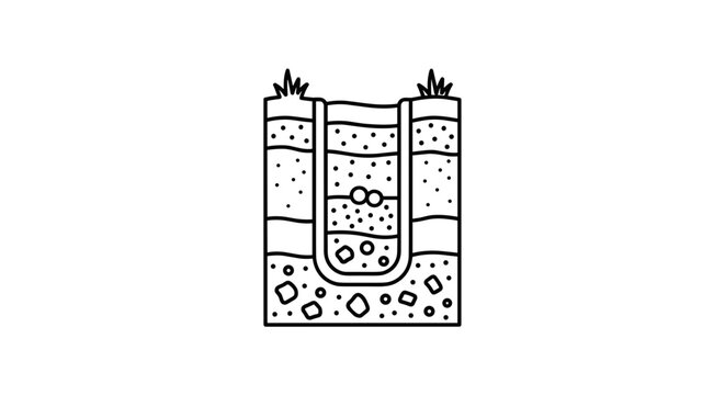 Soil Layers, Geology Cross Section, Earth Structure, Vector Illustration