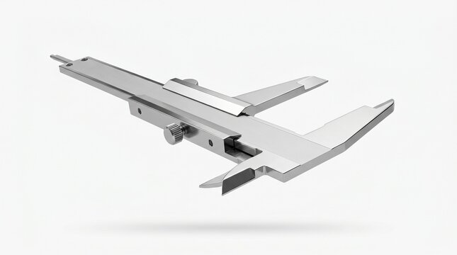 Silver Aluminum Spirit Level Builder Level Isolated on White Background