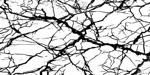 Obraz premium White Marble Crack Texture Background with Black Natural Veins and Premium Stone Surface.
