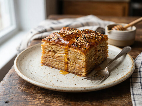 Saban yah honey cake a traditional layered yemeni pastry dessert