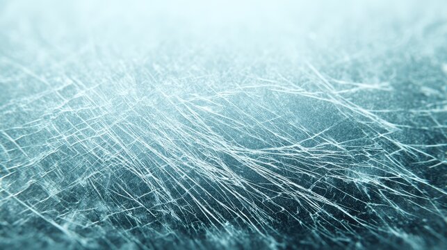 Abstract close-up of icy textures with fine cracks and a cool blue hue.