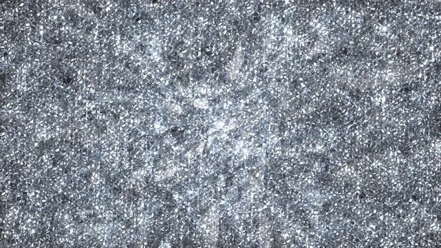 ダイヤモンドのように眩しくきらめくシルバーモザイクの抽象背景素材（ループ）