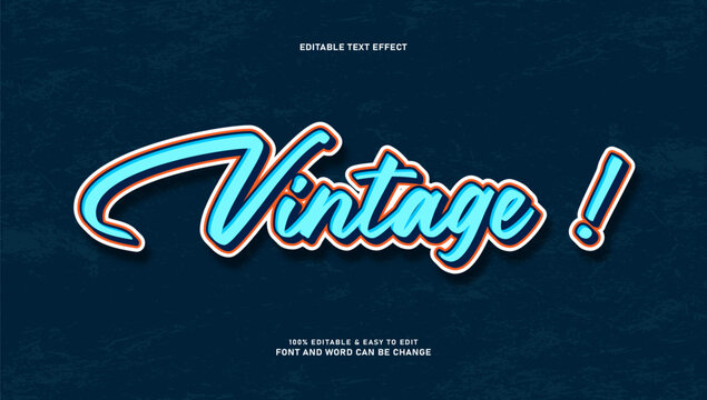 Vintage Editable Text Effect with Blue Script Font Style