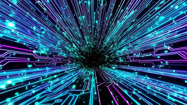 Digital explosion abstract background futuristic network