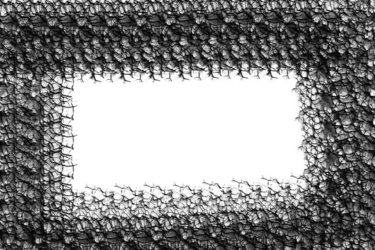 Monochrome Grunge Frame with Cracked Earth Texture and Central Copyspace