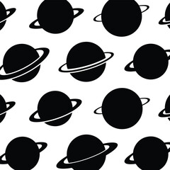 Silhouettes of Planets Orbit Pattern Background Illustration Creative Design Template  © art88