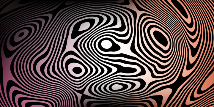 Abstract tidal ripple pattern with black and white contrast for creative design