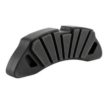 Industrial black rubber buffer component isolated transparent background