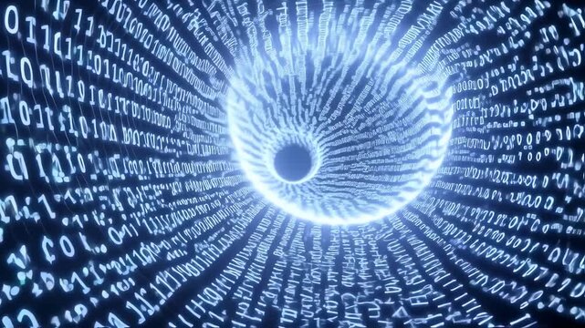 Data streams swirling around central point