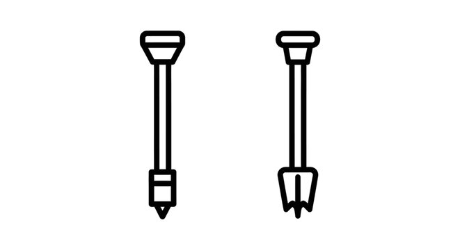 Soil sampling tool and soil probe icon with sampling agriculture gardening measurement equipment instrument analysis research exploration cultivation structure composition