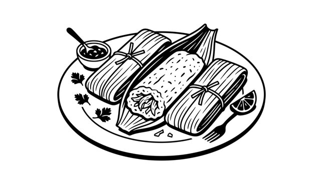 Tamales on a plate served.