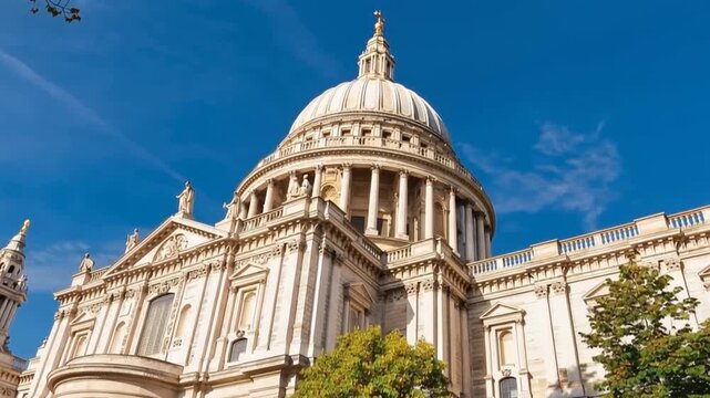Saint Paul's Cathedral, London, England, United Kingdom. Time Lapse