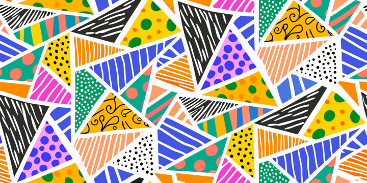 Memphis design pattern a vibrant chaotic geometric illustration