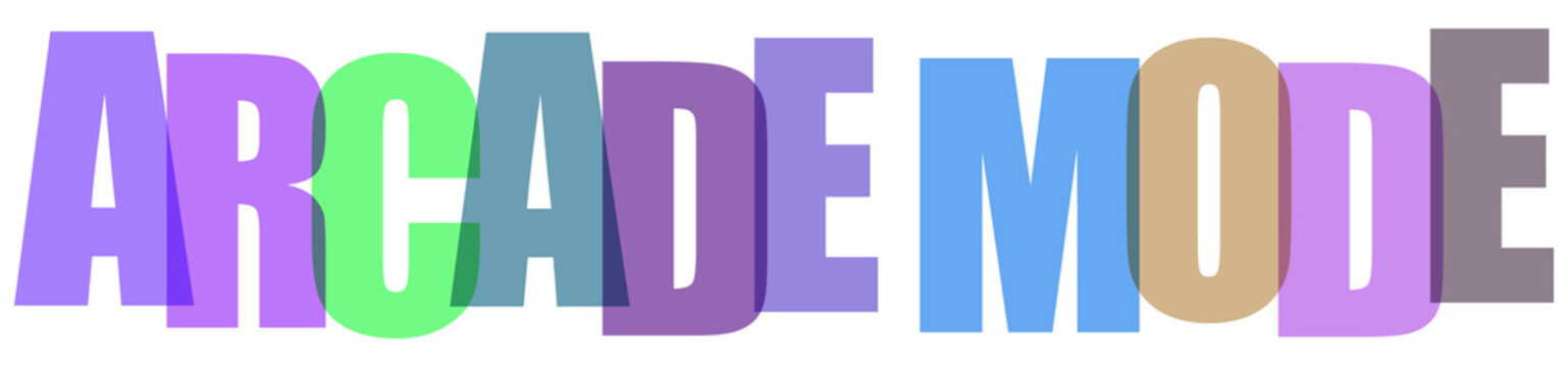 Colorful arcade mode text graphic design element