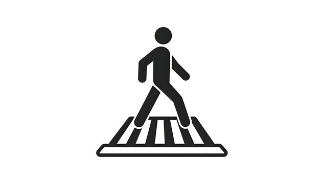A pedestrian stepping onto a zebra crossing