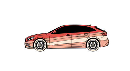 Obraz premium Side View of a Modern Sedan.