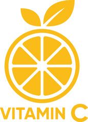 Obraz premium Bright Orange Vitamin C Supplement Icon