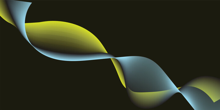 An abstract background vector illustration featuring blue and black futuristic waves with liquid curves, glowing light lines, and a smooth smoke design for a modern business wallpaper backdrop