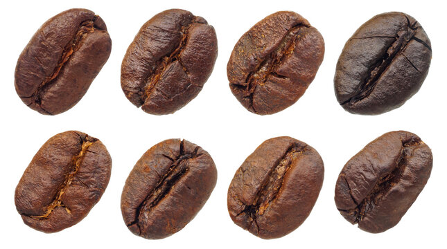 coffee beans set isolated on white background
