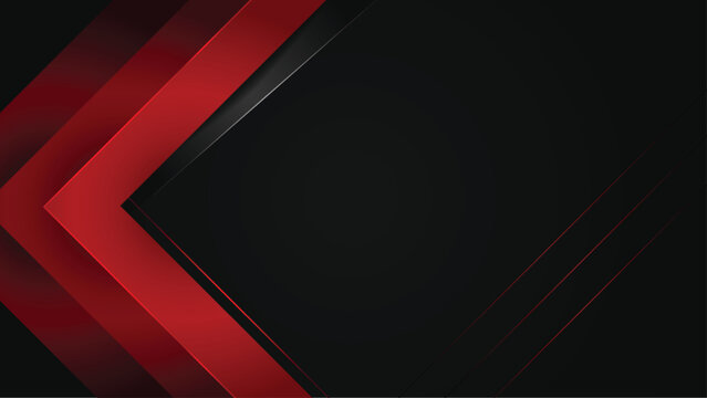 Premium Black and Red Geometric Abstract Wallpaper with Sharp Shapes - Vector Design