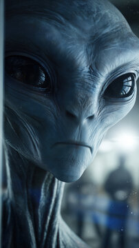 An Alien is Seen in a Containment Cell at a Military Facility