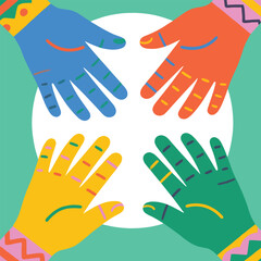 Fototapeta premium Colorful Hand Pattern Background Illustration Creative Design Template 