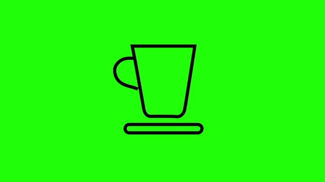 Modern drinking glass vector animation on green background with clean and minimal style. Perfect for chroma key editing, beverage promotions, restaurant content, social media videos, and motion graphi