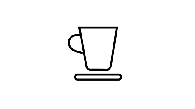 Clean drinking glass vector animation on white background with modern minimal style. Perfect for beverage promotions, restaurant visuals, social media content, educational videos, and motion graphics 
