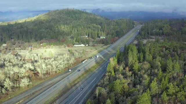 Interstate 5 Rest Stop And Traffic, Merlin, Oregon