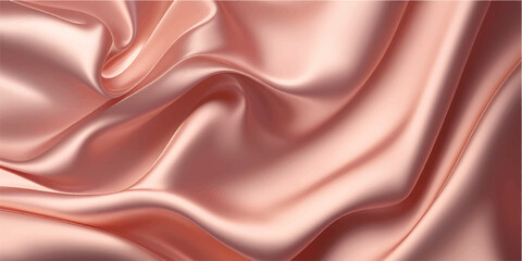 Fototapeta premium Abstract flowing rose gold silk fabric background with soft folds and smooth texture for elegant design and luxurious feel