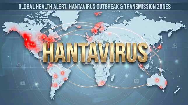 Global Hantavirus Alert World Map Background
